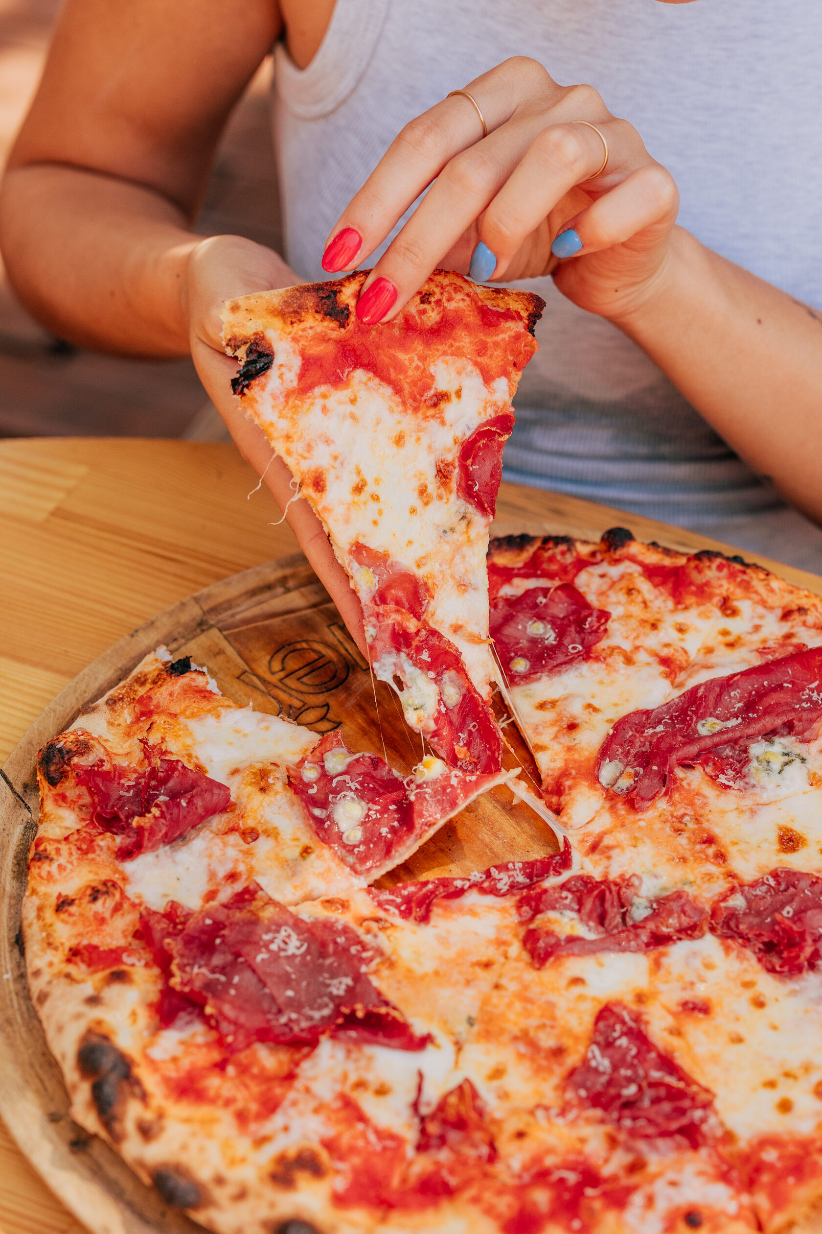 Stone-baked pizza at SET Beach